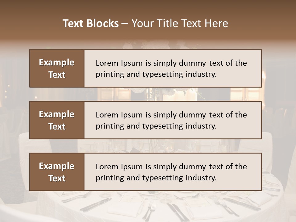 Beautiful Table Decorated For Wedding PowerPoint Template