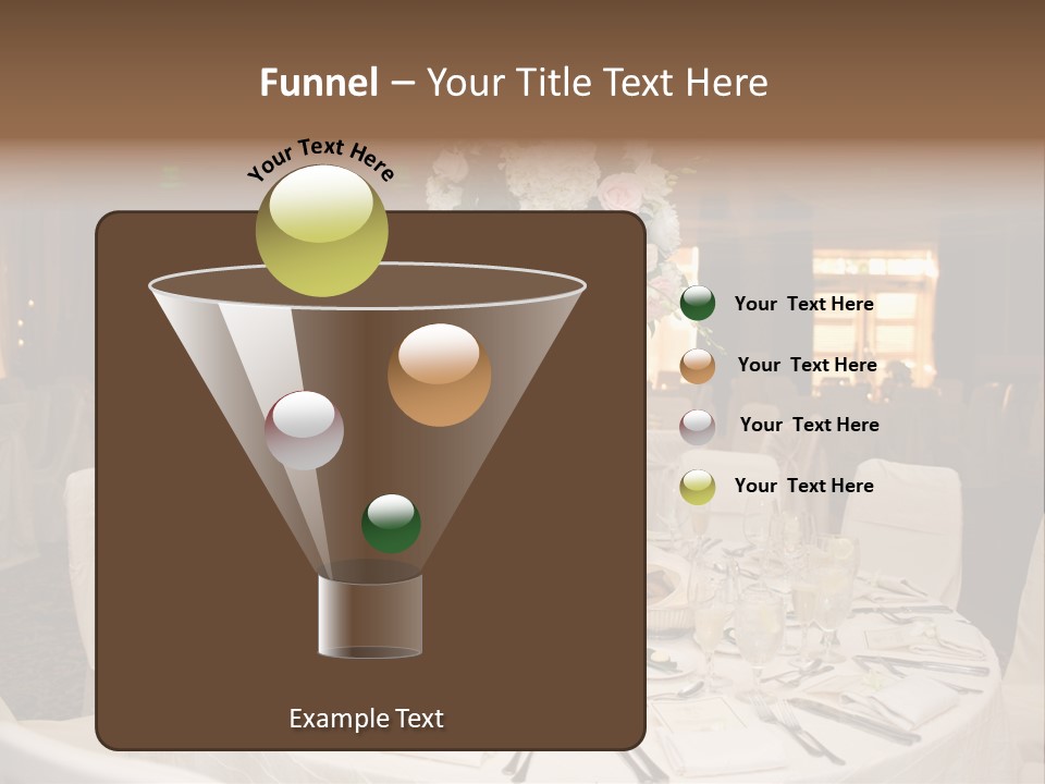 Beautiful Table Decorated For Wedding PowerPoint Template