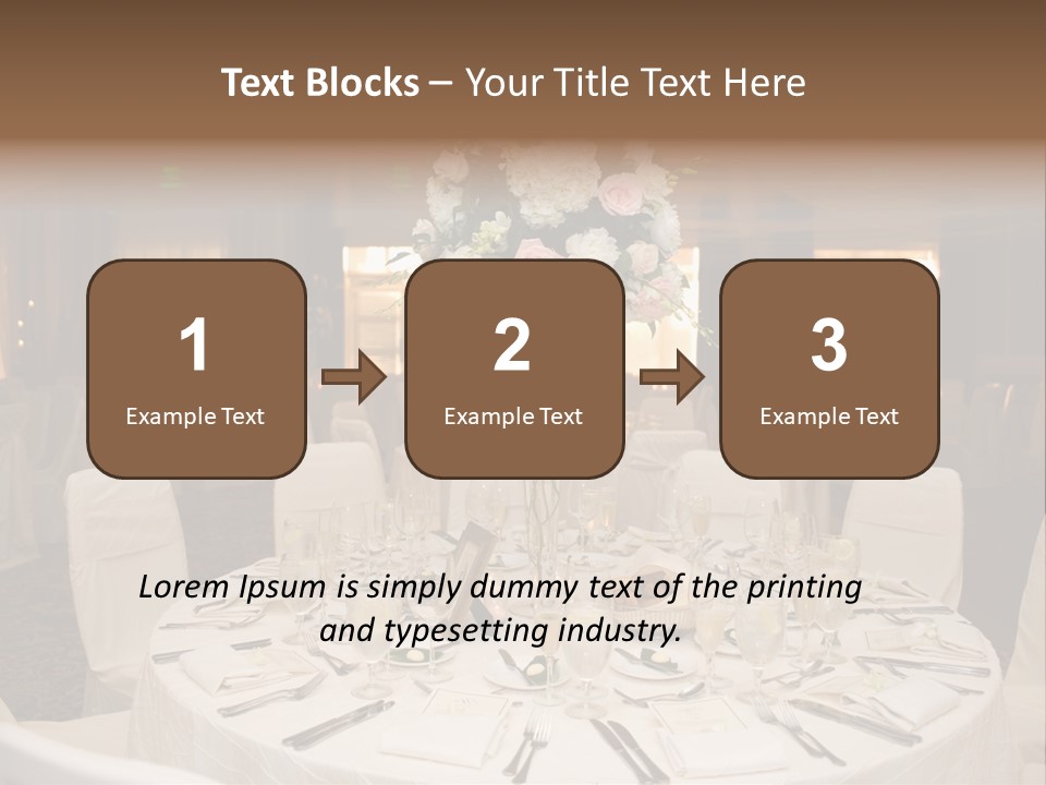 Beautiful Table Decorated For Wedding PowerPoint Template