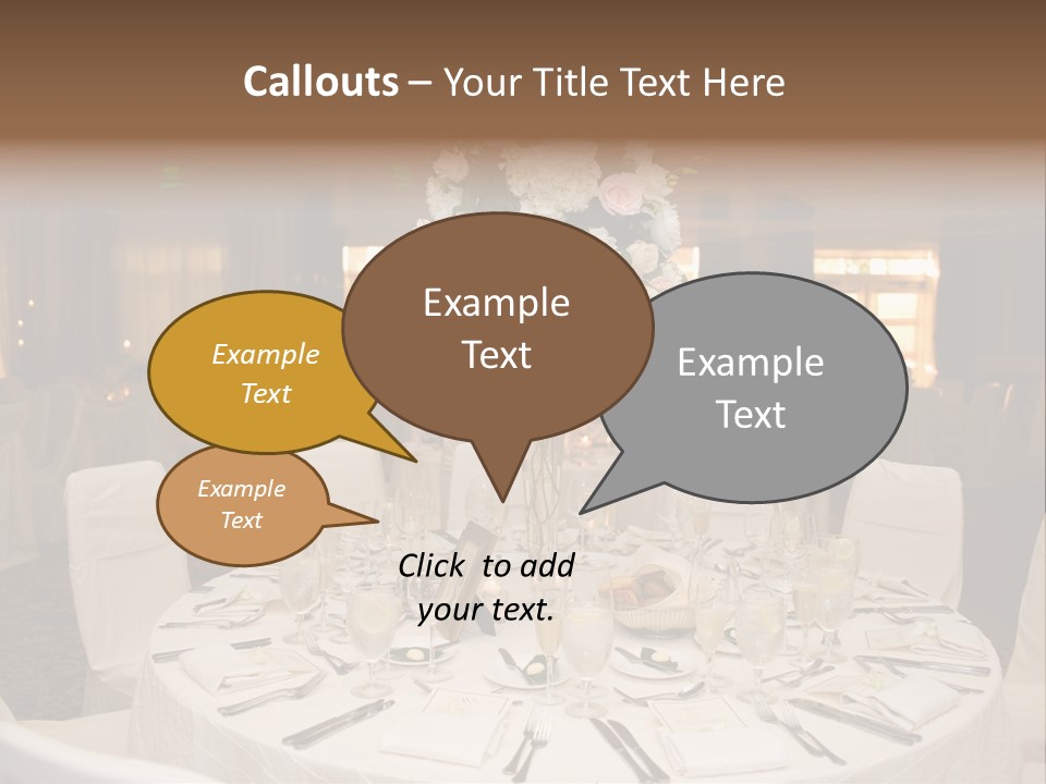 Beautiful Table Decorated For Wedding PowerPoint Template