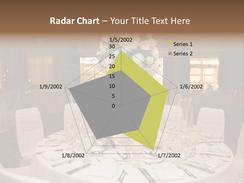 Beautiful Table Decorated For Wedding PowerPoint Template