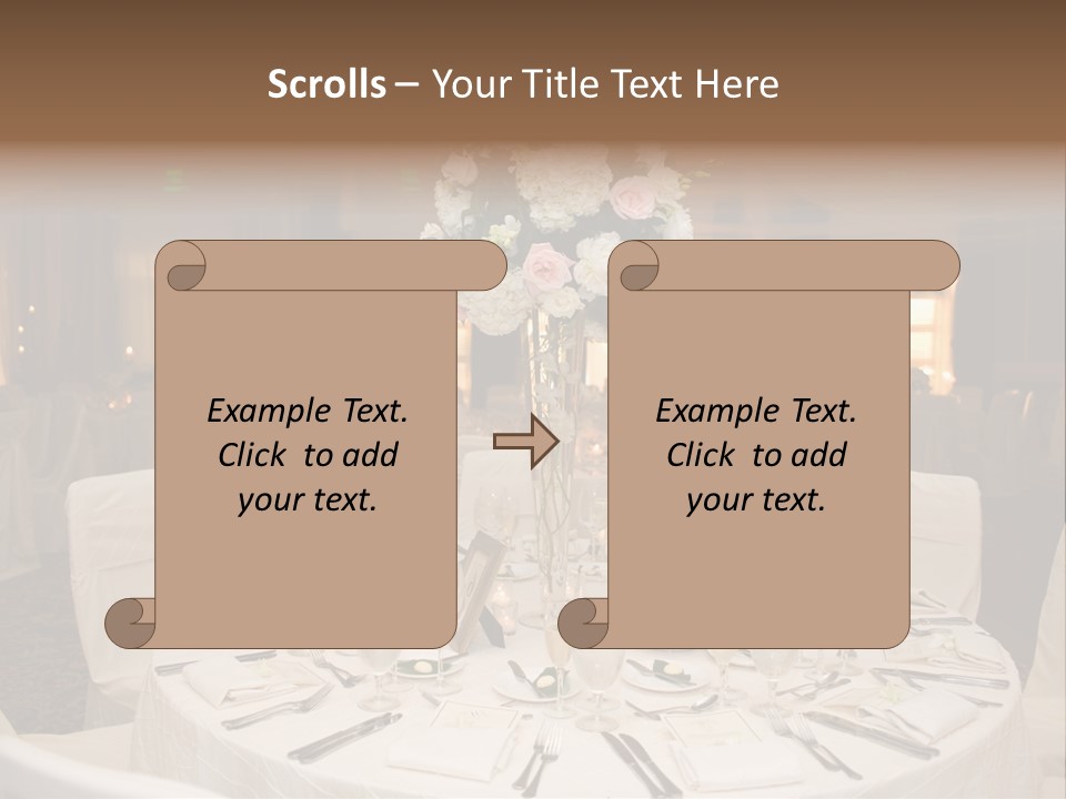 Beautiful Table Decorated For Wedding PowerPoint Template