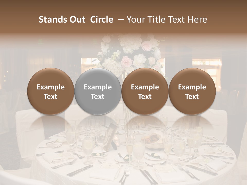 Beautiful Table Decorated For Wedding PowerPoint Template