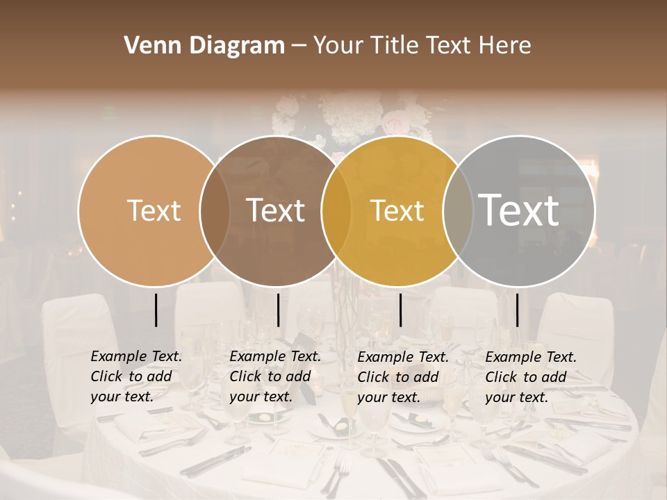 Beautiful Table Decorated For Wedding PowerPoint Template