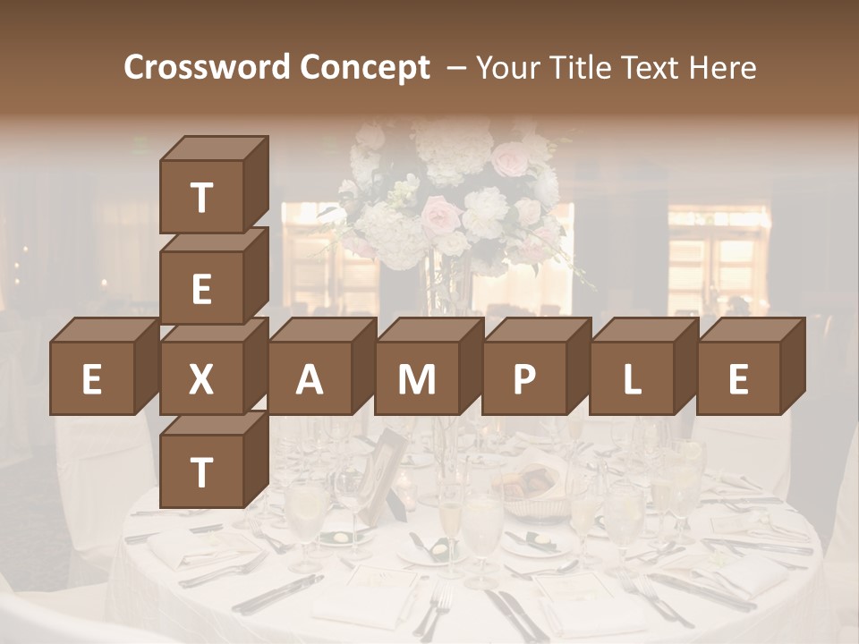 Beautiful Table Decorated For Wedding PowerPoint Template