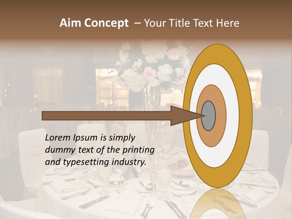 Beautiful Table Decorated For Wedding PowerPoint Template