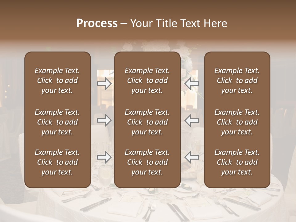 Beautiful Table Decorated For Wedding PowerPoint Template