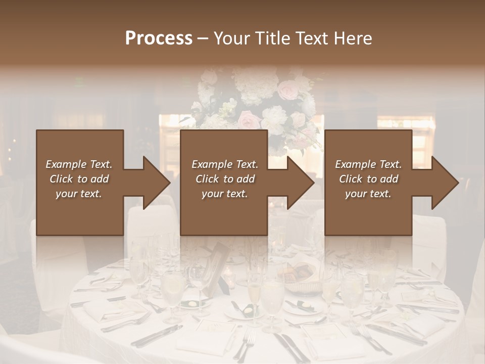 Beautiful Table Decorated For Wedding PowerPoint Template