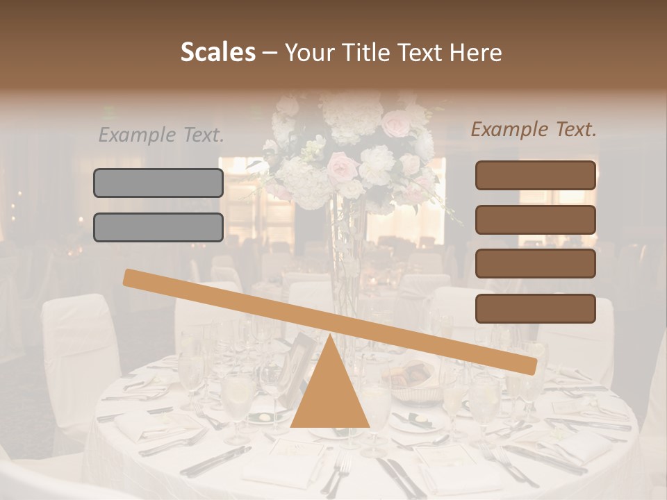 Beautiful Table Decorated For Wedding PowerPoint Template