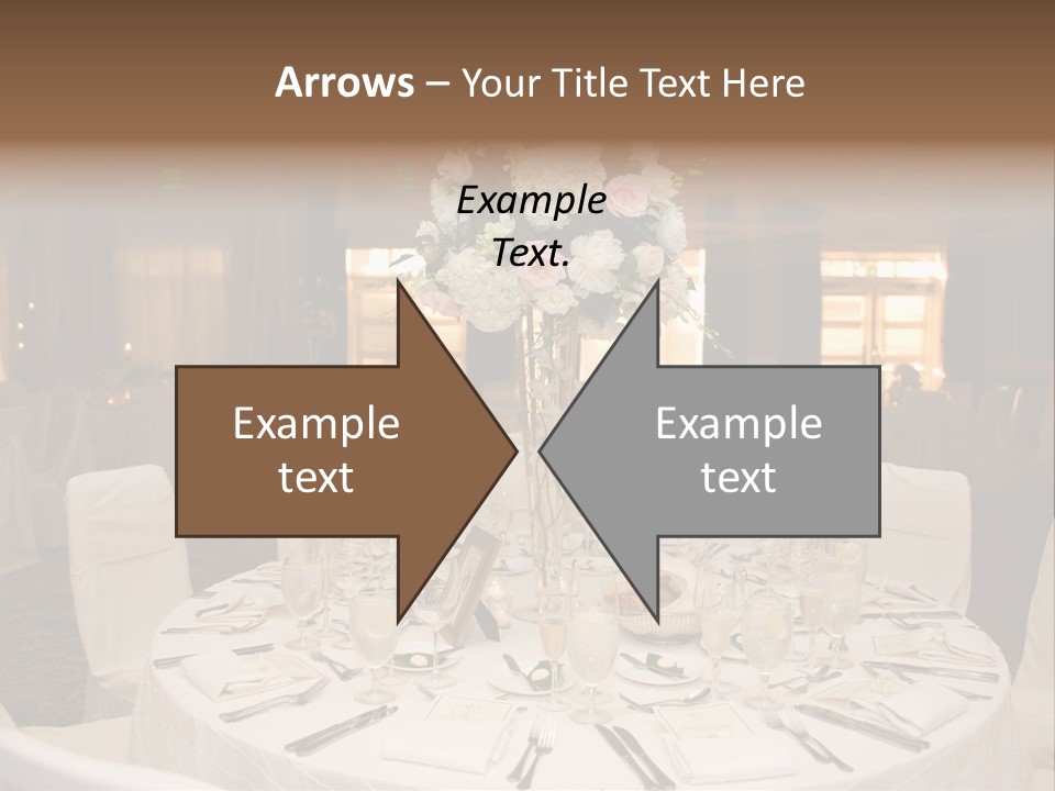 Beautiful Table Decorated For Wedding PowerPoint Template