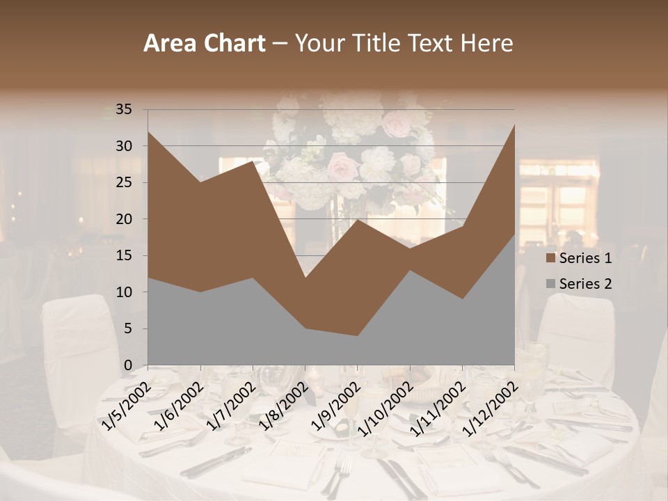Beautiful Table Decorated For Wedding PowerPoint Template