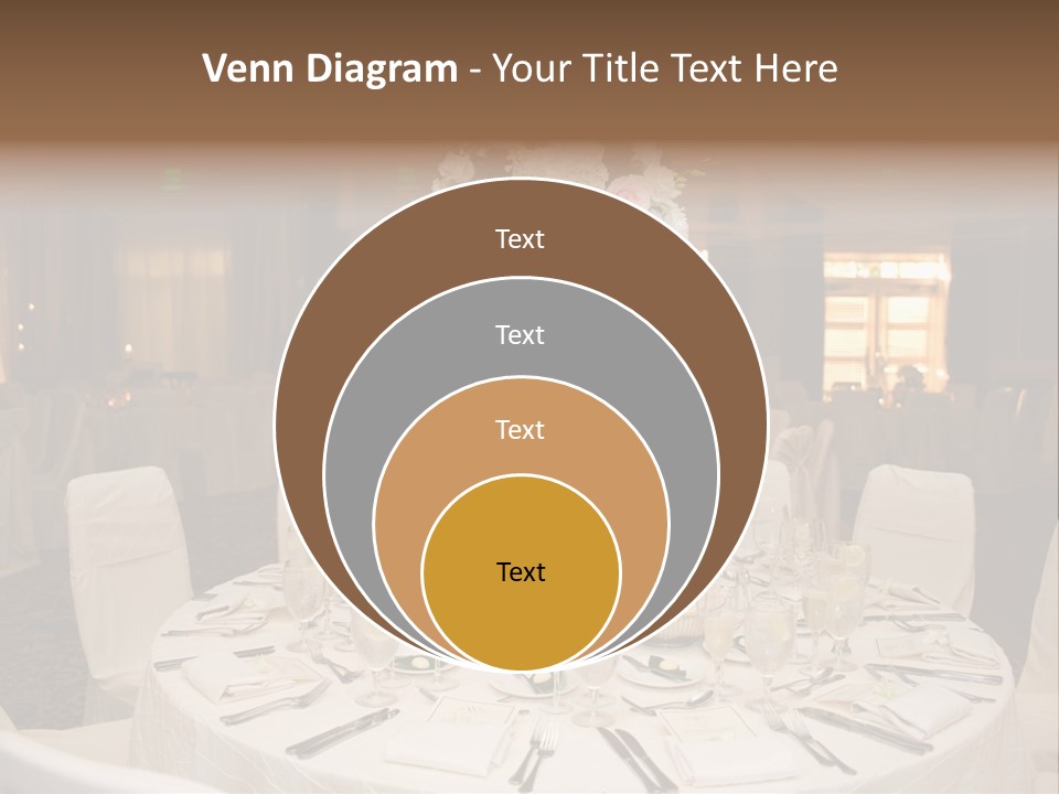 Beautiful Table Decorated For Wedding PowerPoint Template