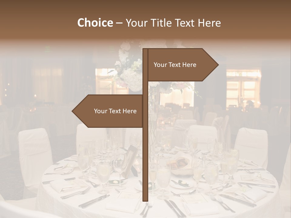 Beautiful Table Decorated For Wedding PowerPoint Template