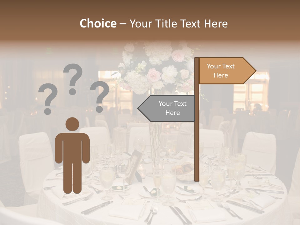 Beautiful Table Decorated For Wedding PowerPoint Template