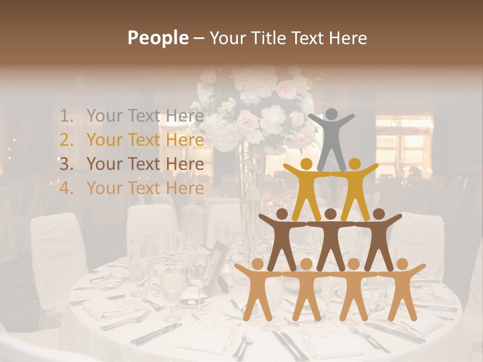 Beautiful Table Decorated For Wedding PowerPoint Template