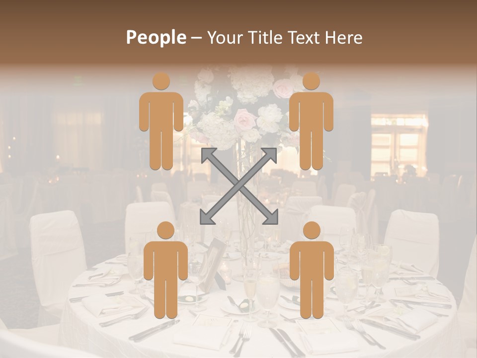 Beautiful Table Decorated For Wedding PowerPoint Template