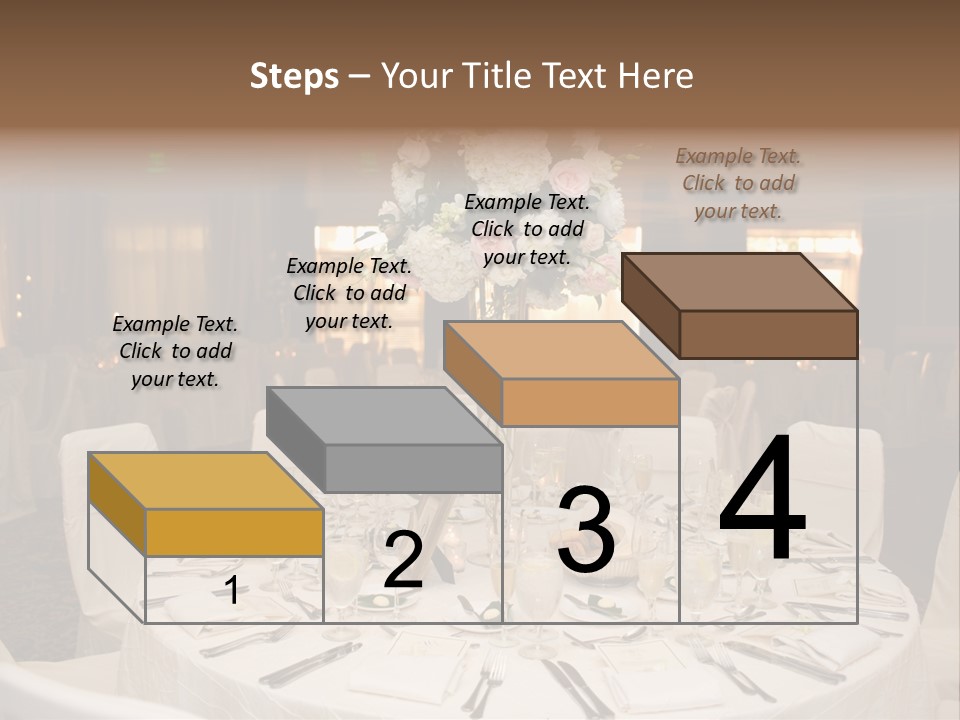 Beautiful Table Decorated For Wedding PowerPoint Template