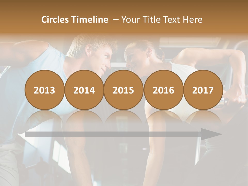 Couple In The Gym, Rivaling Each Other, Exercising With Dumbbells (Focus On The Faces) PowerPoint Template