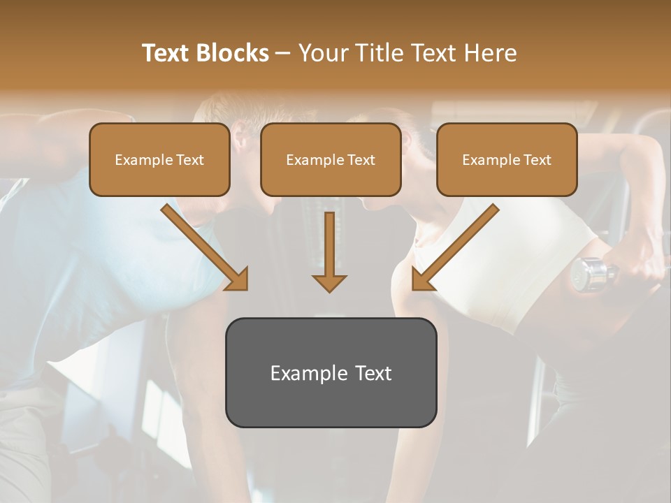 Couple In The Gym, Rivaling Each Other, Exercising With Dumbbells (Focus On The Faces) PowerPoint Template