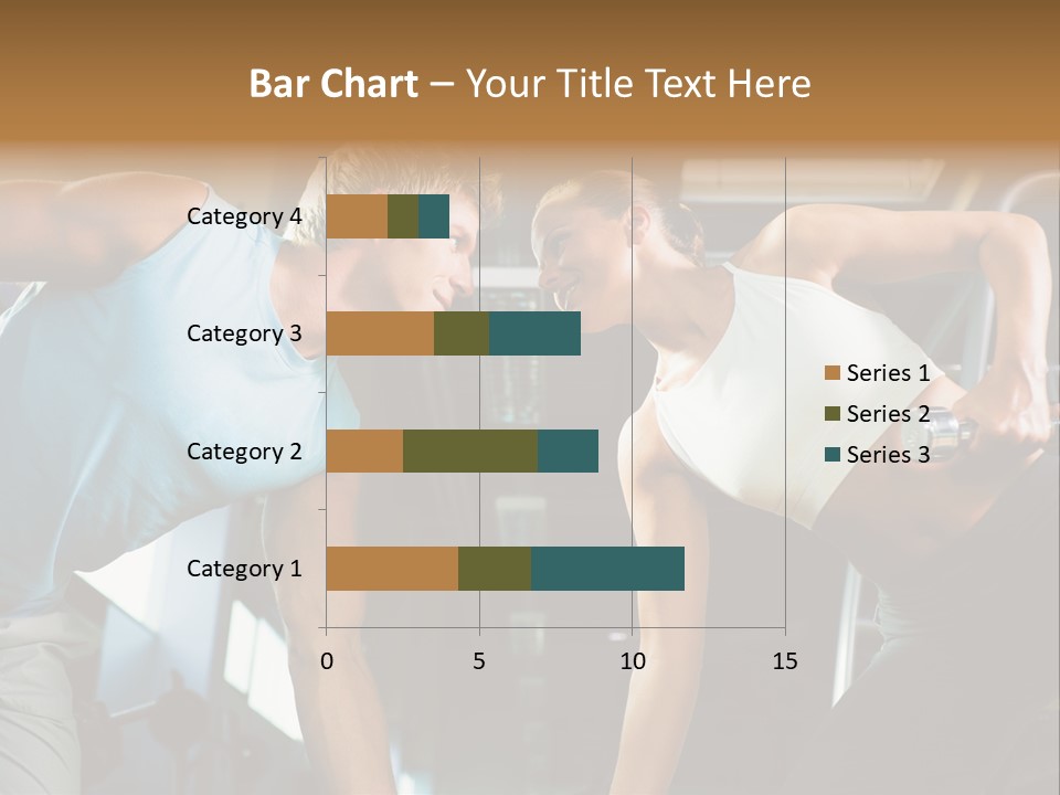 Couple In The Gym, Rivaling Each Other, Exercising With Dumbbells (Focus On The Faces) PowerPoint Template