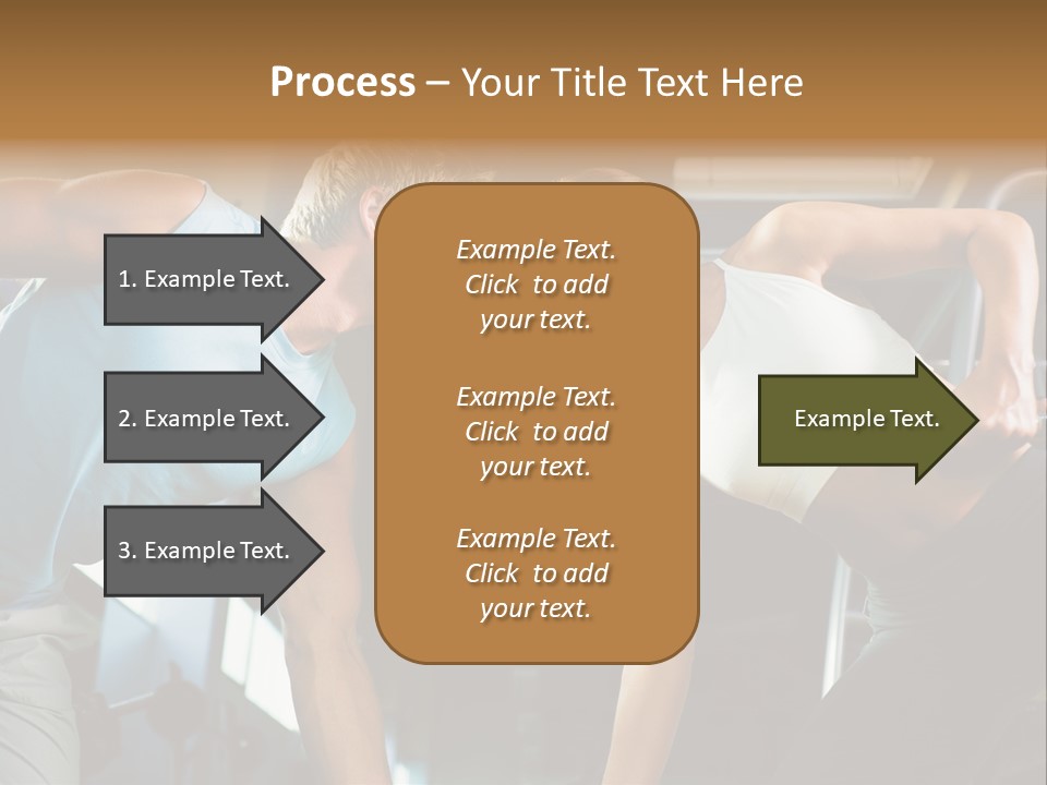 Couple In The Gym, Rivaling Each Other, Exercising With Dumbbells (Focus On The Faces) PowerPoint Template