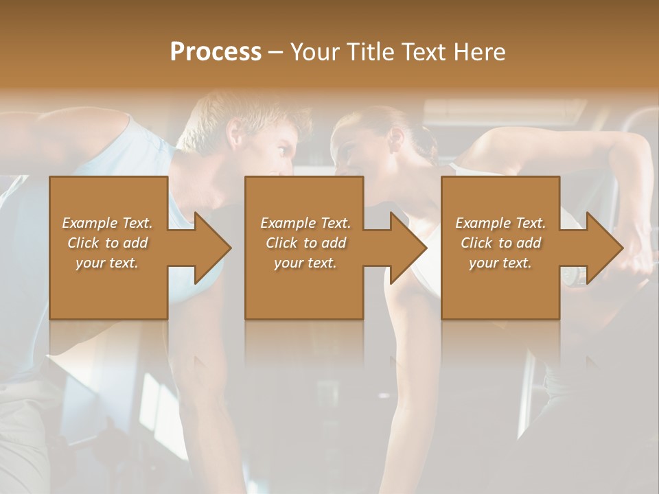 Couple In The Gym, Rivaling Each Other, Exercising With Dumbbells (Focus On The Faces) PowerPoint Template