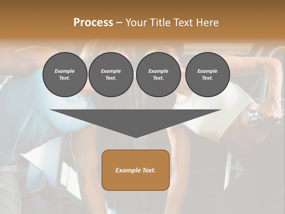 Couple In The Gym, Rivaling Each Other, Exercising With Dumbbells (Focus On The Faces) PowerPoint Template