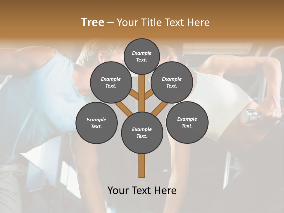 Couple In The Gym, Rivaling Each Other, Exercising With Dumbbells (Focus On The Faces) PowerPoint Template