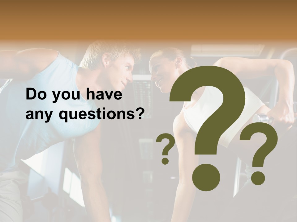 Couple In The Gym, Rivaling Each Other, Exercising With Dumbbells (Focus On The Faces) PowerPoint Template