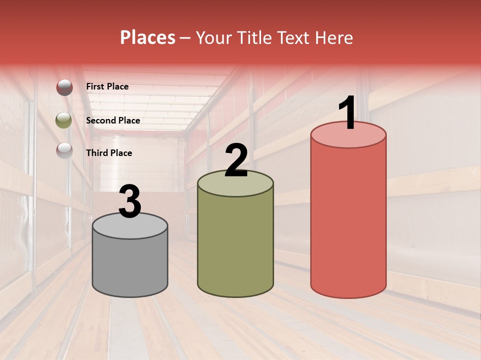 Interior View Of Empty Semi Truck Trailer PowerPoint Template