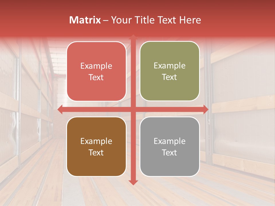Interior View Of Empty Semi Truck Trailer PowerPoint Template