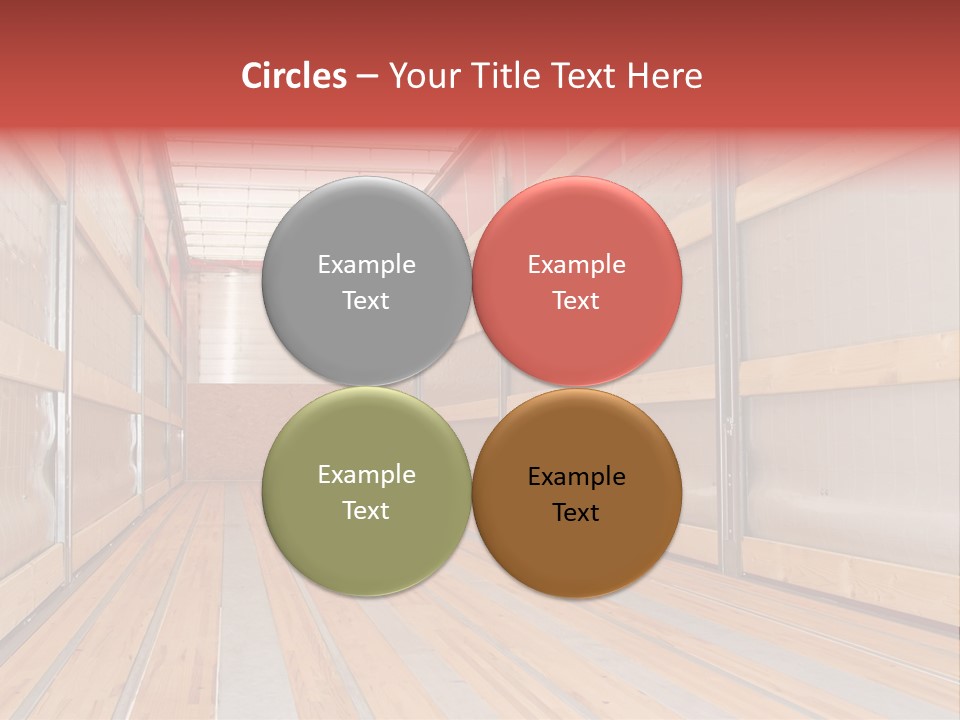 Interior View Of Empty Semi Truck Trailer PowerPoint Template