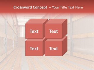 Interior View Of Empty Semi Truck Trailer PowerPoint Template