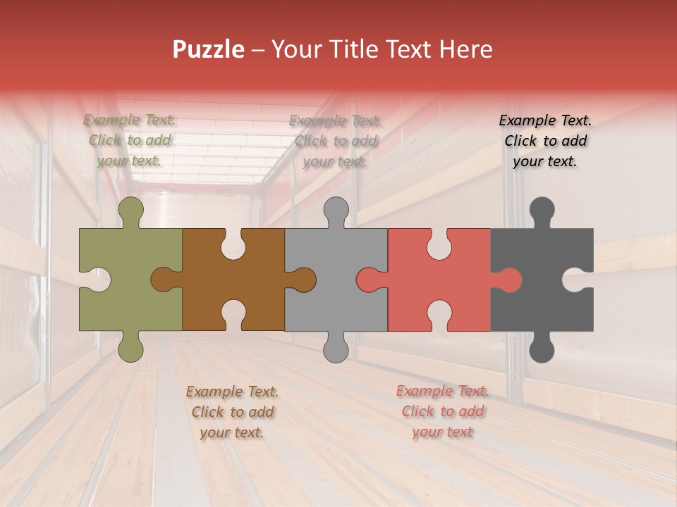 Interior View Of Empty Semi Truck Trailer PowerPoint Template