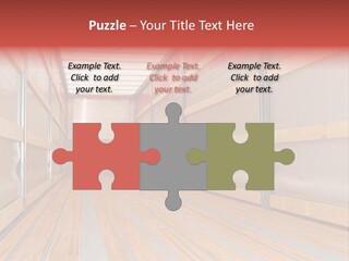 Interior View Of Empty Semi Truck Trailer PowerPoint Template