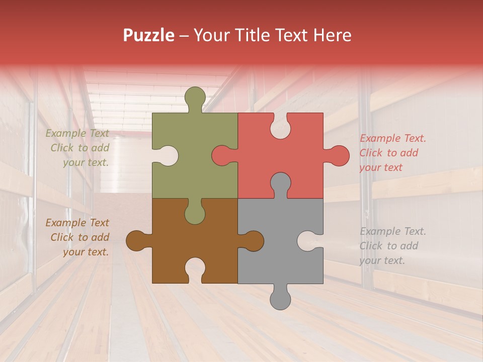 Interior View Of Empty Semi Truck Trailer PowerPoint Template