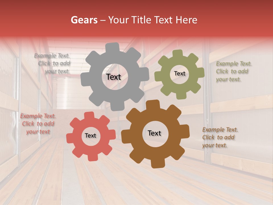 Interior View Of Empty Semi Truck Trailer PowerPoint Template