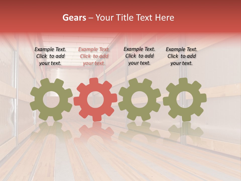 Interior View Of Empty Semi Truck Trailer PowerPoint Template