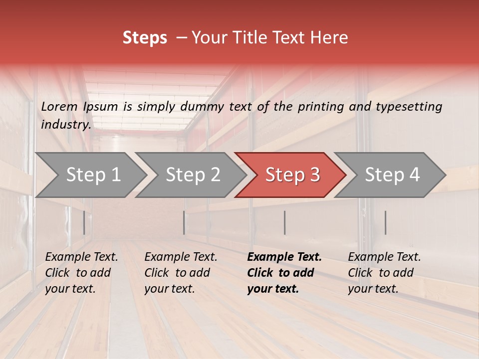 Interior View Of Empty Semi Truck Trailer PowerPoint Template