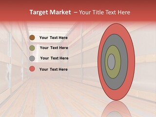 Interior View Of Empty Semi Truck Trailer PowerPoint Template