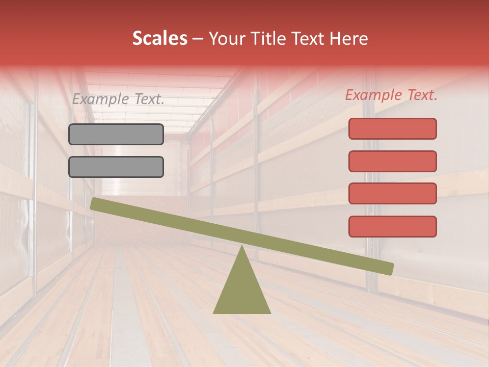 Interior View Of Empty Semi Truck Trailer PowerPoint Template