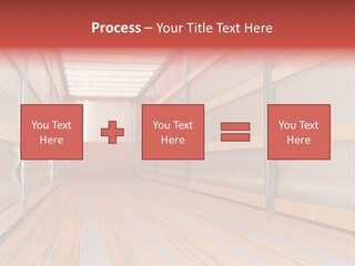 Interior View Of Empty Semi Truck Trailer PowerPoint Template