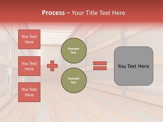 Interior View Of Empty Semi Truck Trailer PowerPoint Template