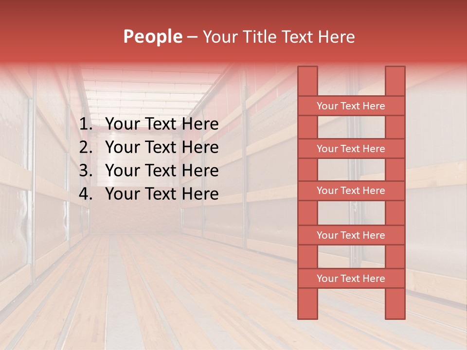 Interior View Of Empty Semi Truck Trailer PowerPoint Template
