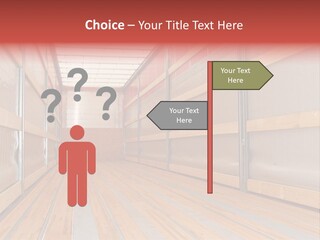 Interior View Of Empty Semi Truck Trailer PowerPoint Template