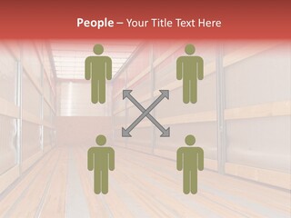 Interior View Of Empty Semi Truck Trailer PowerPoint Template