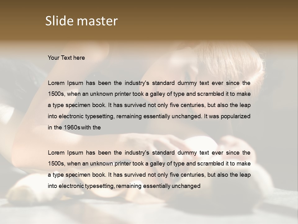 Young Ballerina Is Relaxing In Class Room PowerPoint Template