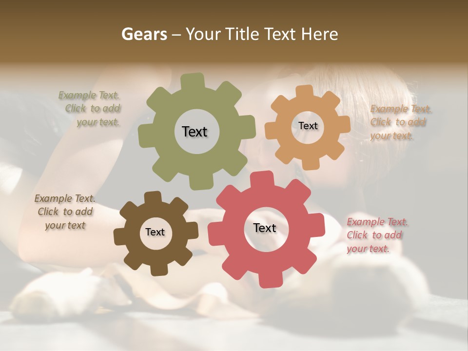 Young Ballerina Is Relaxing In Class Room PowerPoint Template