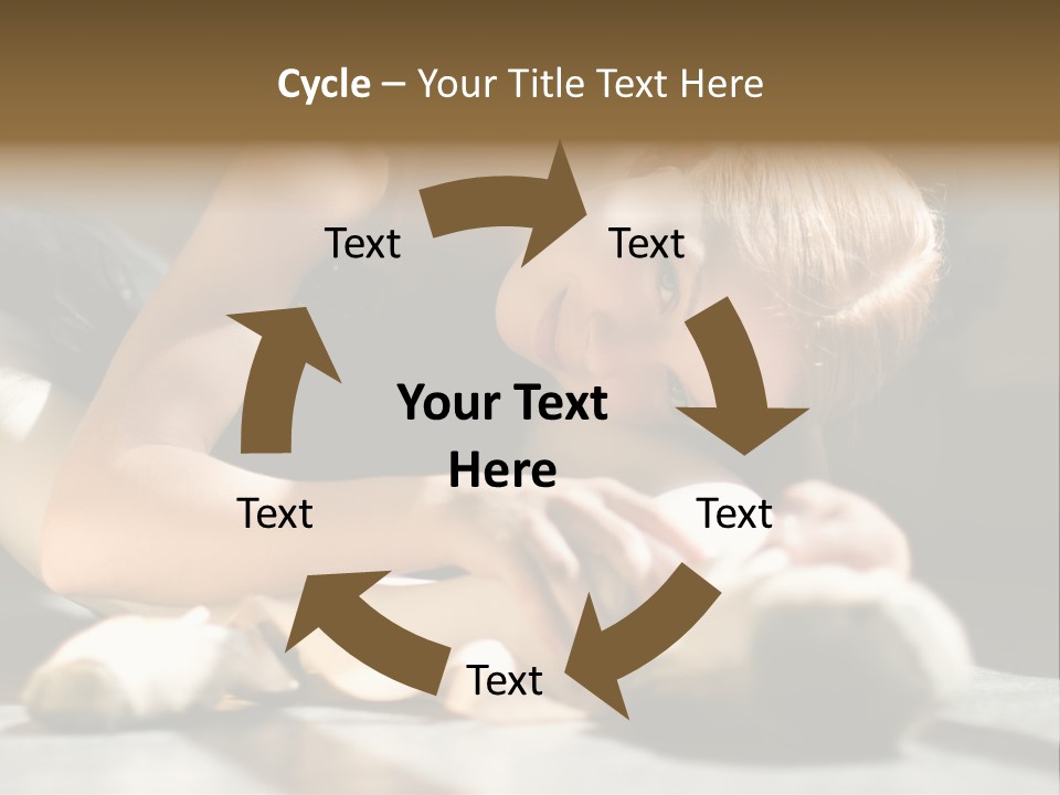 Young Ballerina Is Relaxing In Class Room PowerPoint Template