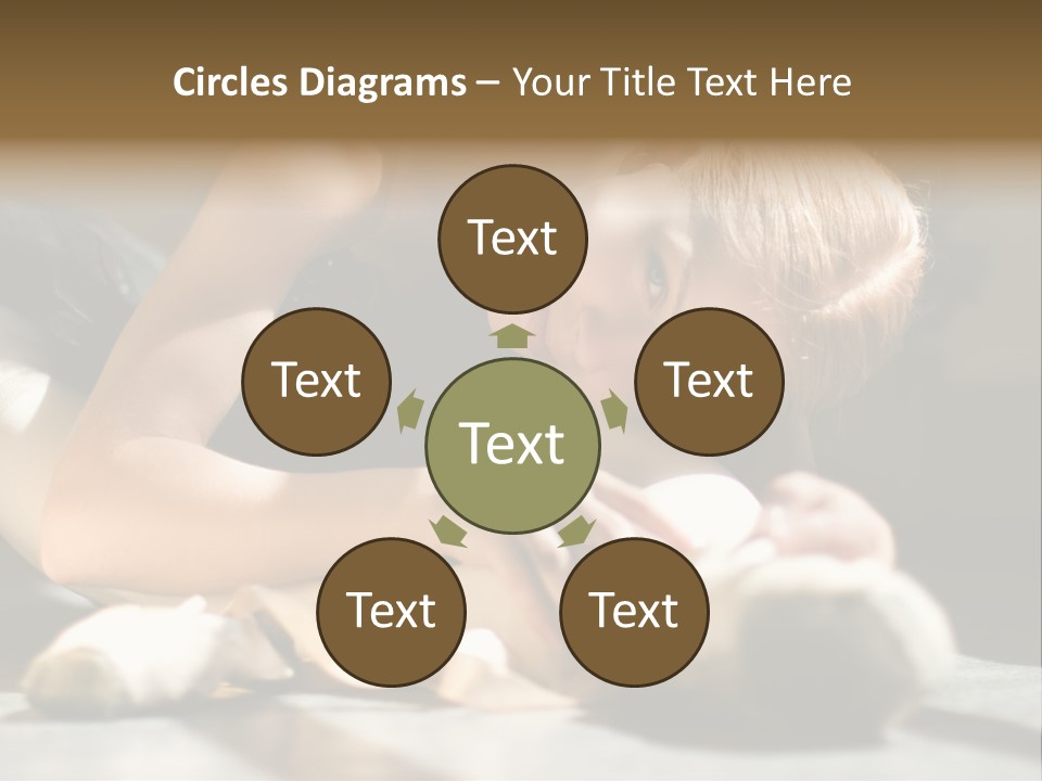 Young Ballerina Is Relaxing In Class Room PowerPoint Template